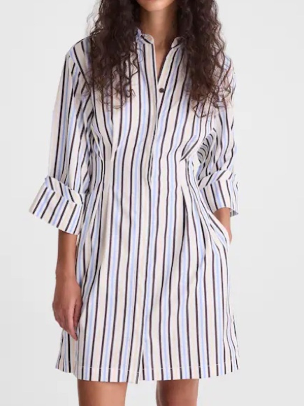 NWT Madewell Tucked Mini‎ Shirtdress 100% Cotton Half Sleeve Button Up Size 4